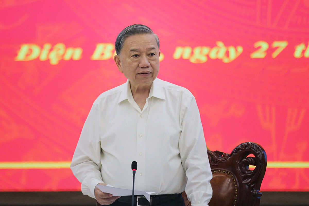 General Secretary To Lam hopes that Dien Bien province will become a bright spot in reform, creativity and development. Photo: Thanh Binh
