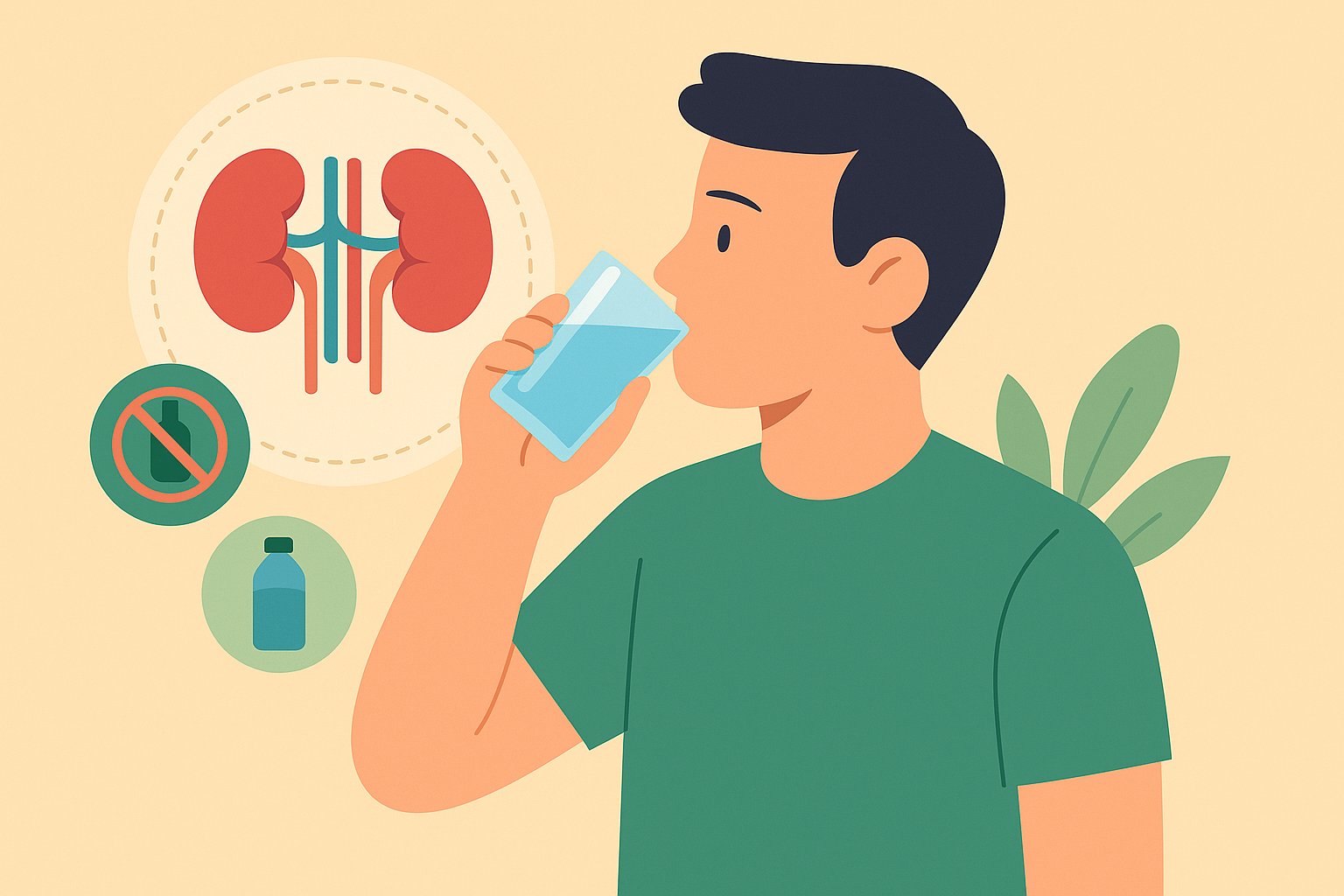 Mistakes when drinking water cause serious kidney damage. Graphic photo: Thai Anh