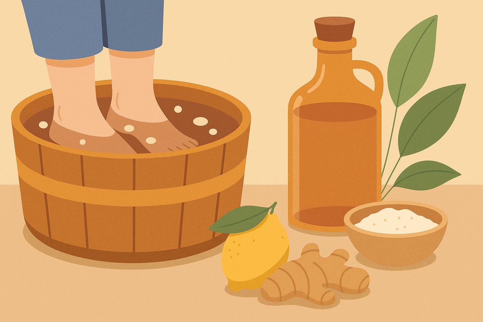 Soaking your feet helps detoxify the liver effectively. Graphic photo: Thai Anh