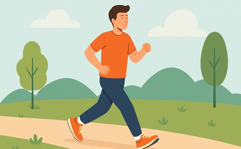 Walking helps control uric acid effectively. Graphic photo: Hoang Loc