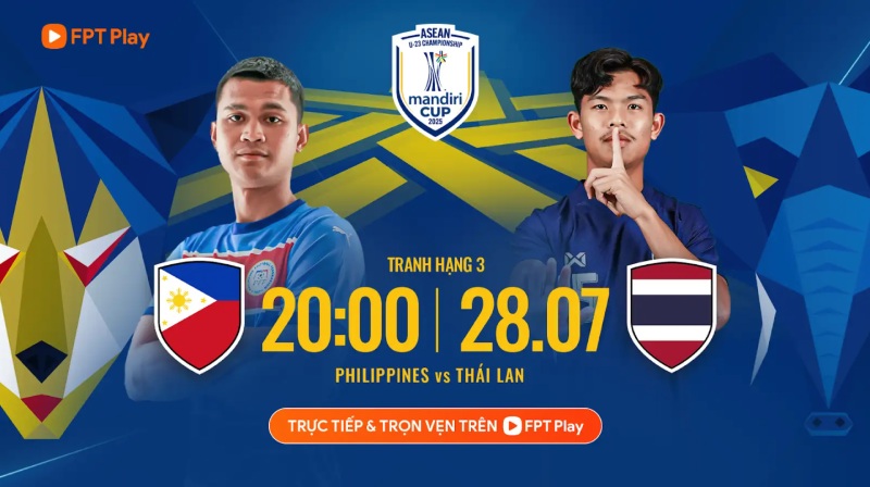 U23 Thailand will meet U23 Philippines in the 3rd place match of the 2025 U23 Southeast Asian Championship. Photo: FPT Play