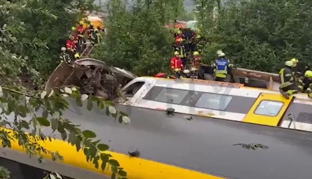 Scene of the train accident in Germany on July 27. Photo cut from video