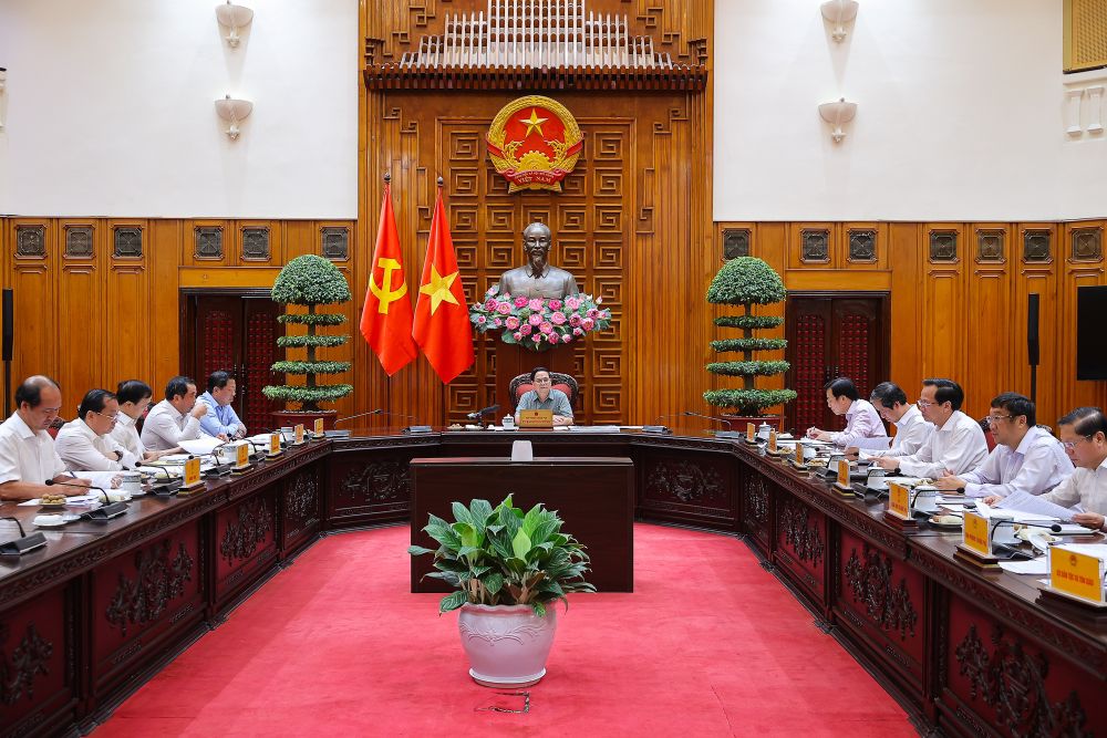 Thu tuong Chinh phu Pham Minh Chinh chu tri cuoc hop. Anh: VGP