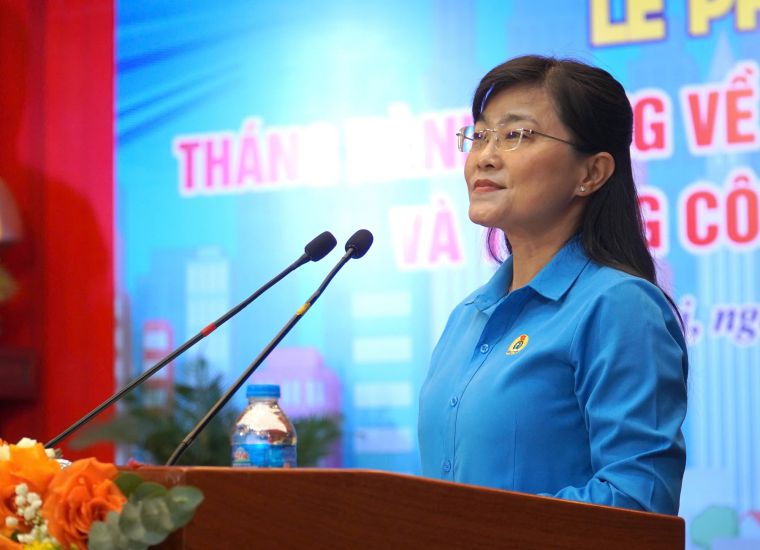 Ba Bui Thi Bich Thuy - Pho Chu tich phu trach Lien doan Lao dong tinh Dong Nai.