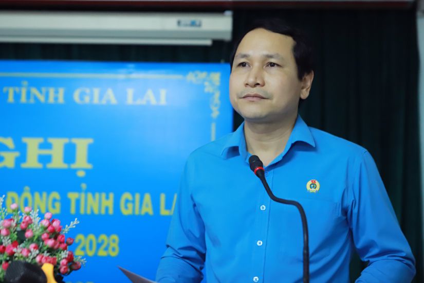 Ong Ha Duy Trung - Chu tich Lien doan Lao dong tinh Gia Lai.