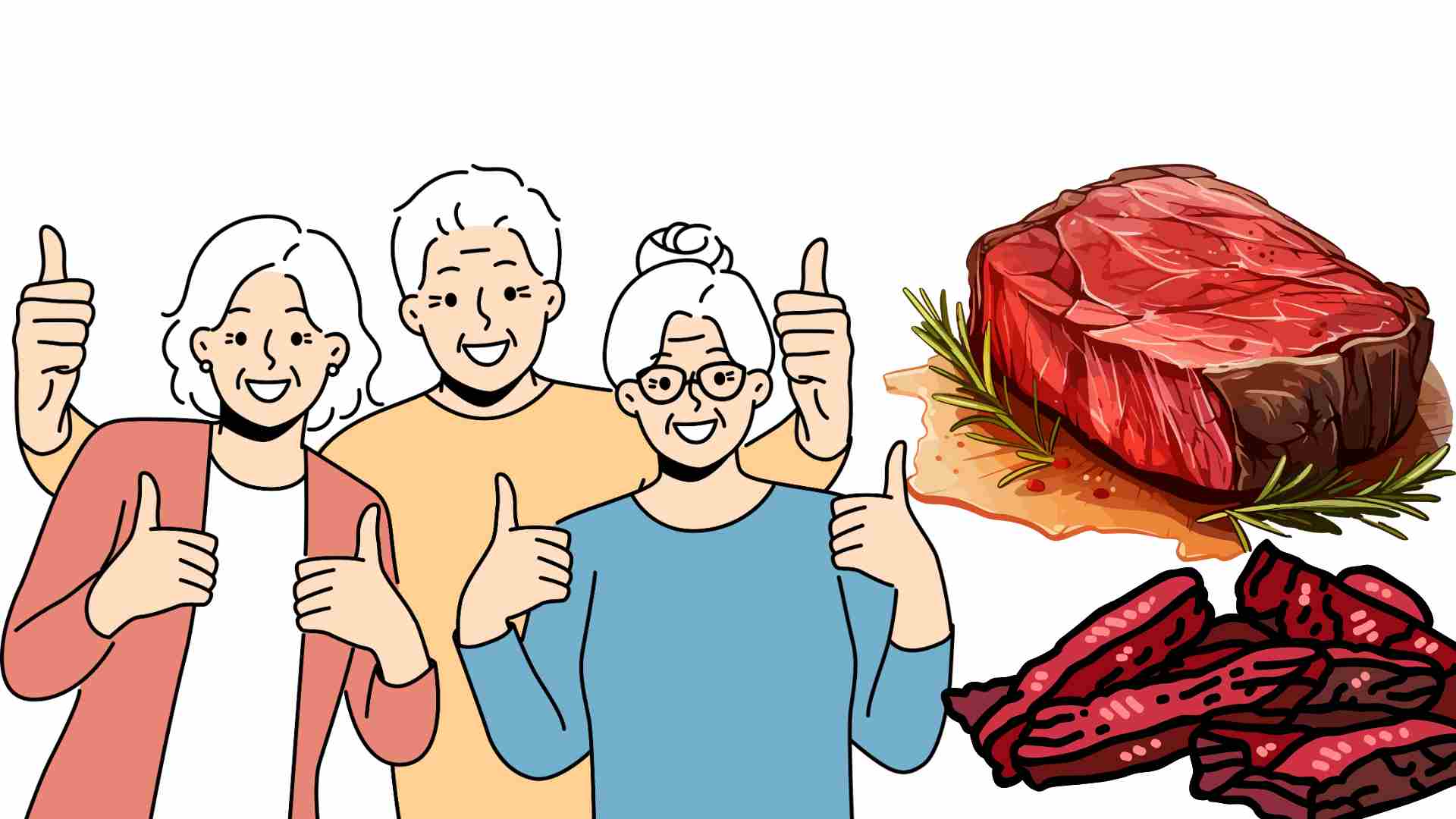 Elderly people should supplement meat properly for good health. Graphics: Ha May