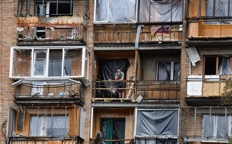 A building in Russia's Kursk region was damaged after a Ukrainian airstrike in August 2024. Photo: Xinhua