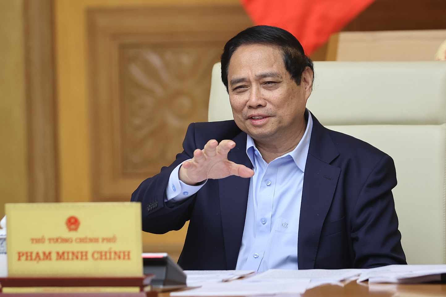 Prime Minister Pham Minh Chinh requested to quickly arrange and reassign the team of cadres and civil servants. Photo: Nhat Bac