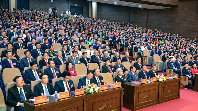 Delegates attending the 1st Hoa Lu Ward Party Congress, term 2025 - 2030. Photo: Dieu Anh