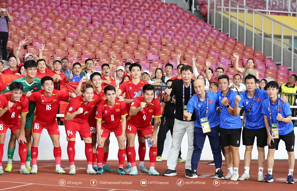 U23 Viet Nam huong den chuc vo dich Dong Nam A lan thu 3 lien tiep. Anh: VFF