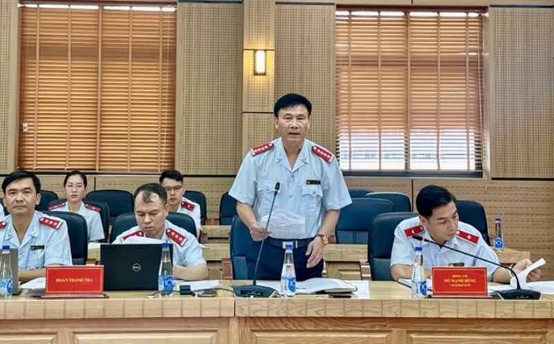 Mr. Bui The Dung, Deputy Director of Department IX, Head of the Inspection Team, announced the full text of the Inspection Decision. Photo: VGP/Toan Thang