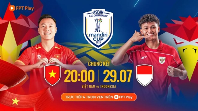 The final match of the 2025 Southeast Asian U23 tournament between U23 Vietnam and U23 Indonesia promises to be very exciting. Photo: FPT Play