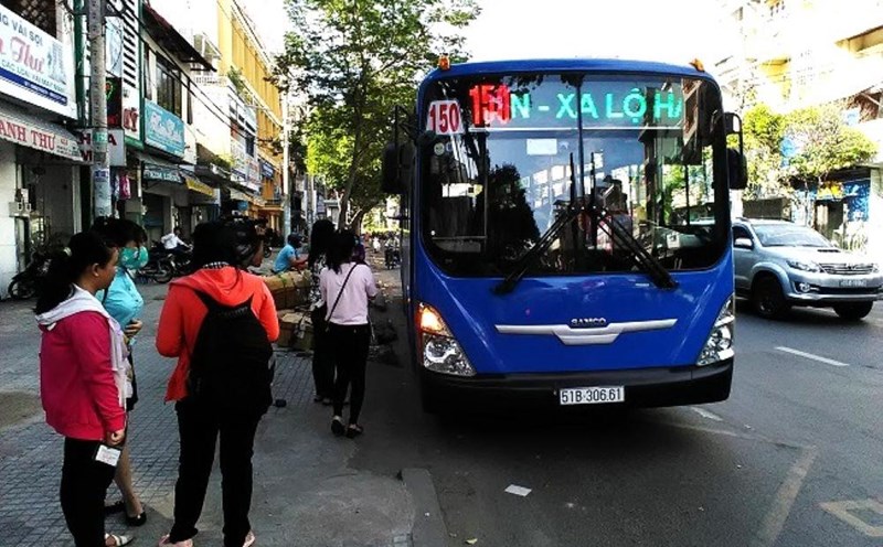 La ruta de autobus 150 cambia de ruta desde la interseccion de Tan Van a la nueva estacion de autobuses Mien Dong. Foto: Centro de gestion del trafico publico de la ciudad de Ho Chi Minh