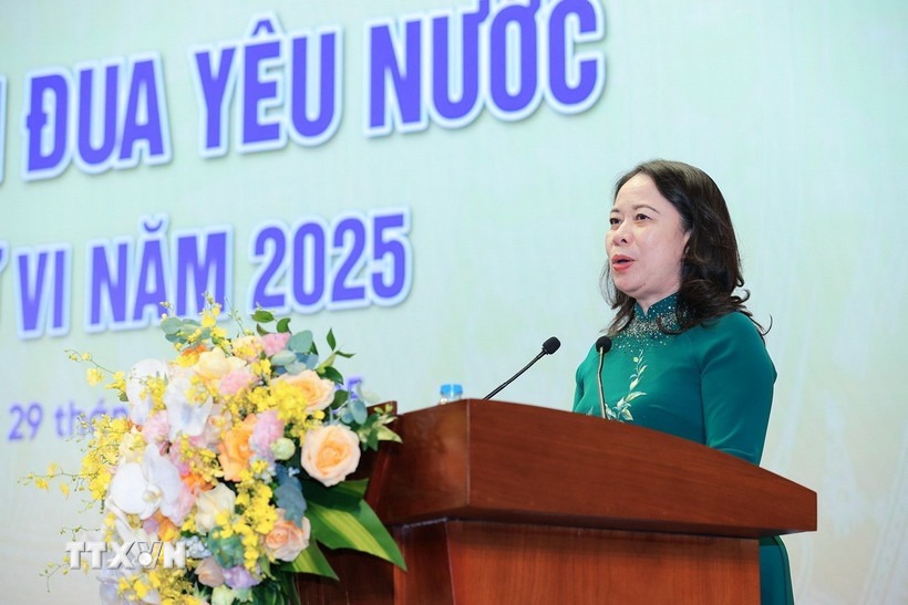 Pho Chu tich nuoc Vo Thi Anh Xuan phat bieu. Anh: TTXVN