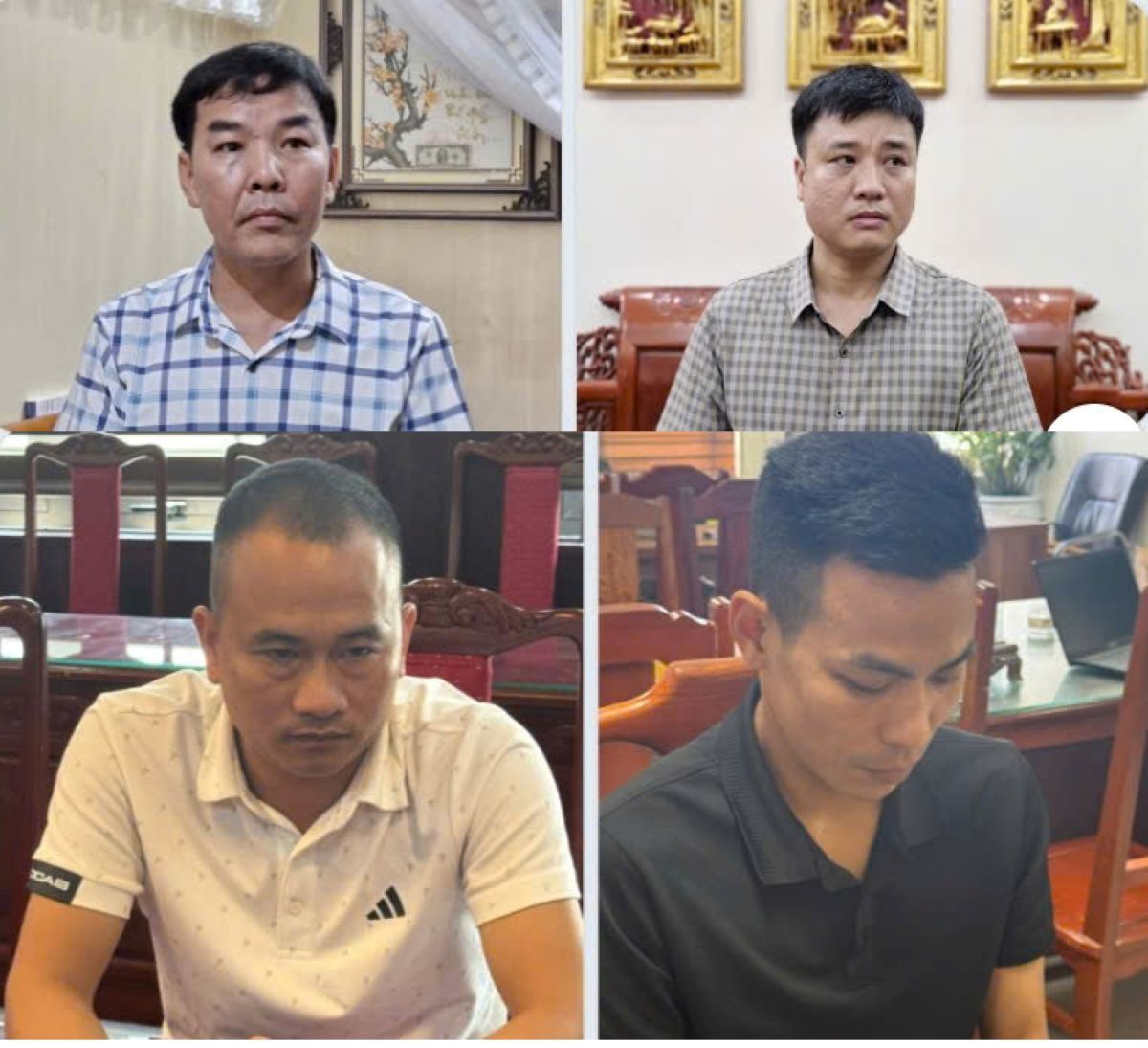 Cac doi tuong co lien quan den duong day danh bac. Anh: Cong an Thanh Hoa