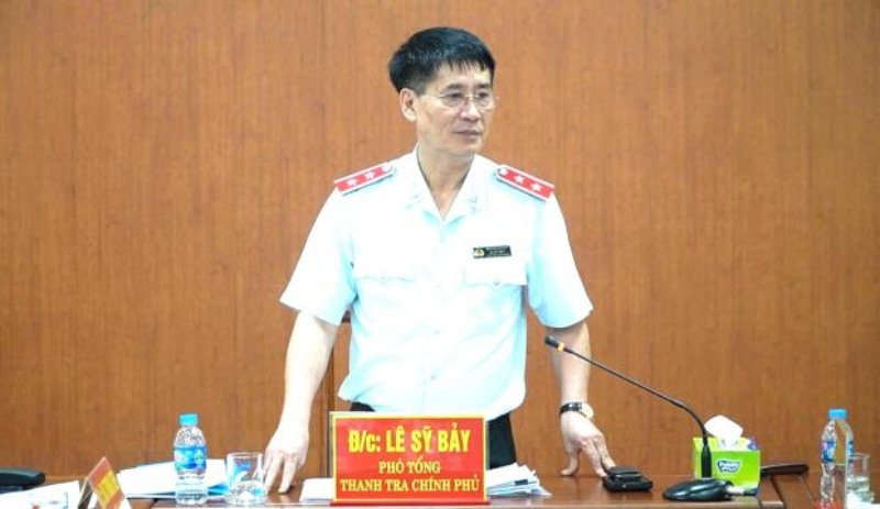 Deputy Inspector General of the Government Le Sy Bay chaired the announcement of the inspection decision. Photo: Government Inspectorate