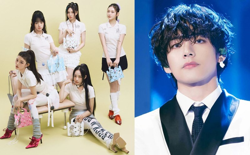 NewJeans and V (BTS). Photo: ADOR/BigHit Music