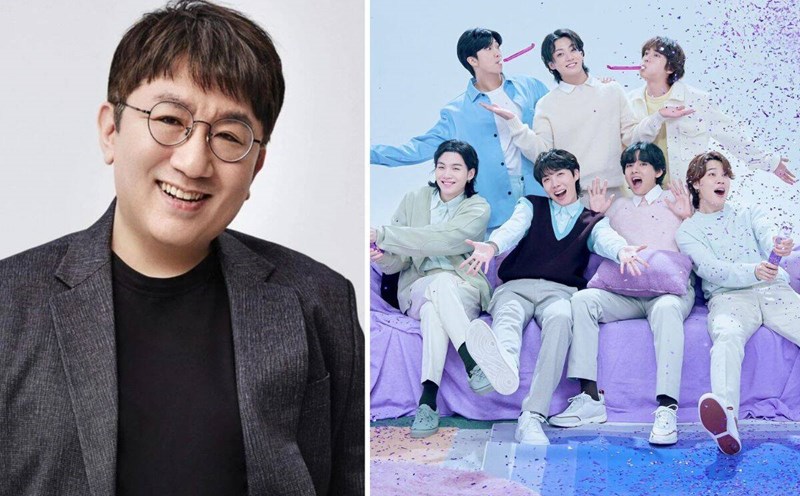 HYBE President Bang Si Hyuk and BTS. Photo: HYBE