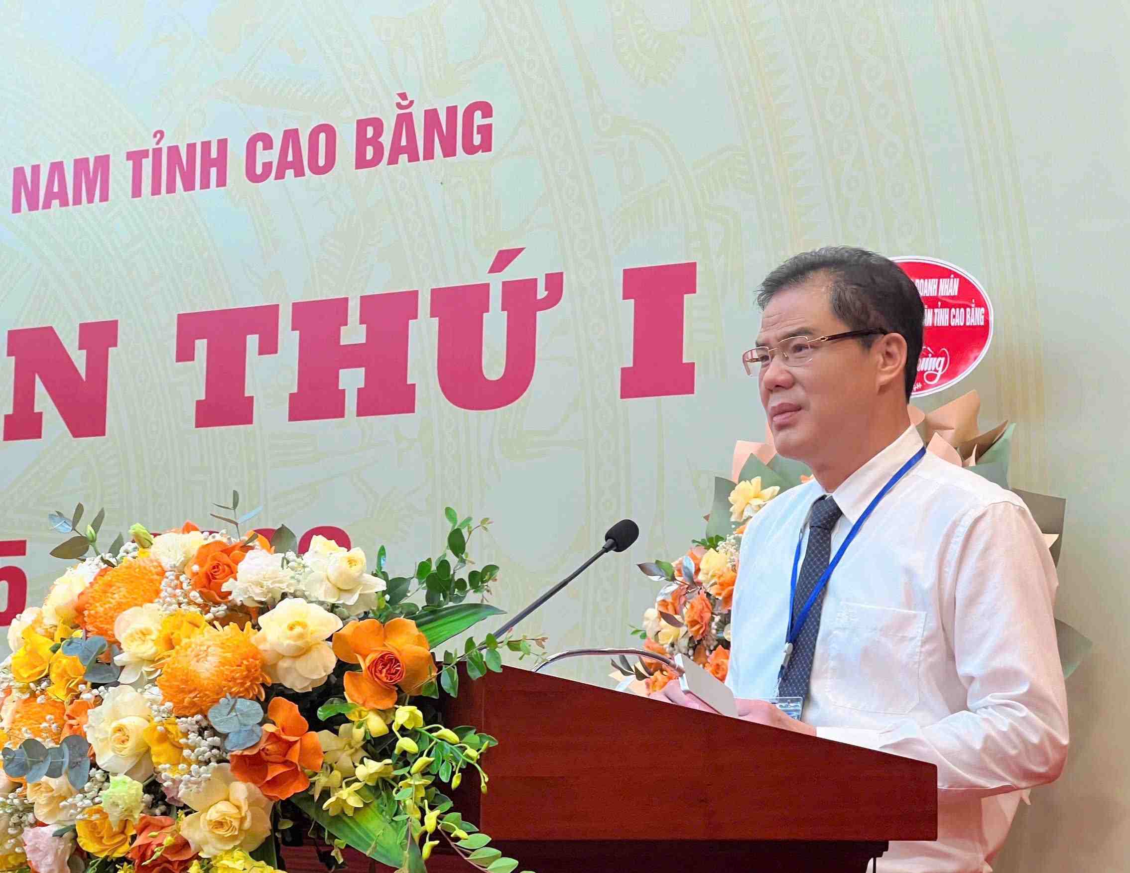 Pho Bi thu Thuong truc Tinh uy Cao Bang Vu Hong Quang phat bieu tai Dai hoi. Anh: Dam Tu