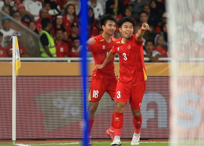 U23 Viet Nam co ban thang mo ti so. Anh: Anh Duc
