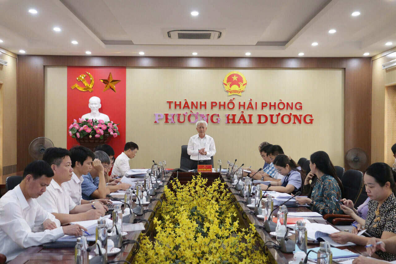 The Hai Phong City Party Committee inspected the preparation for the Congress in the newly established wards. Photo: Quoc Tung