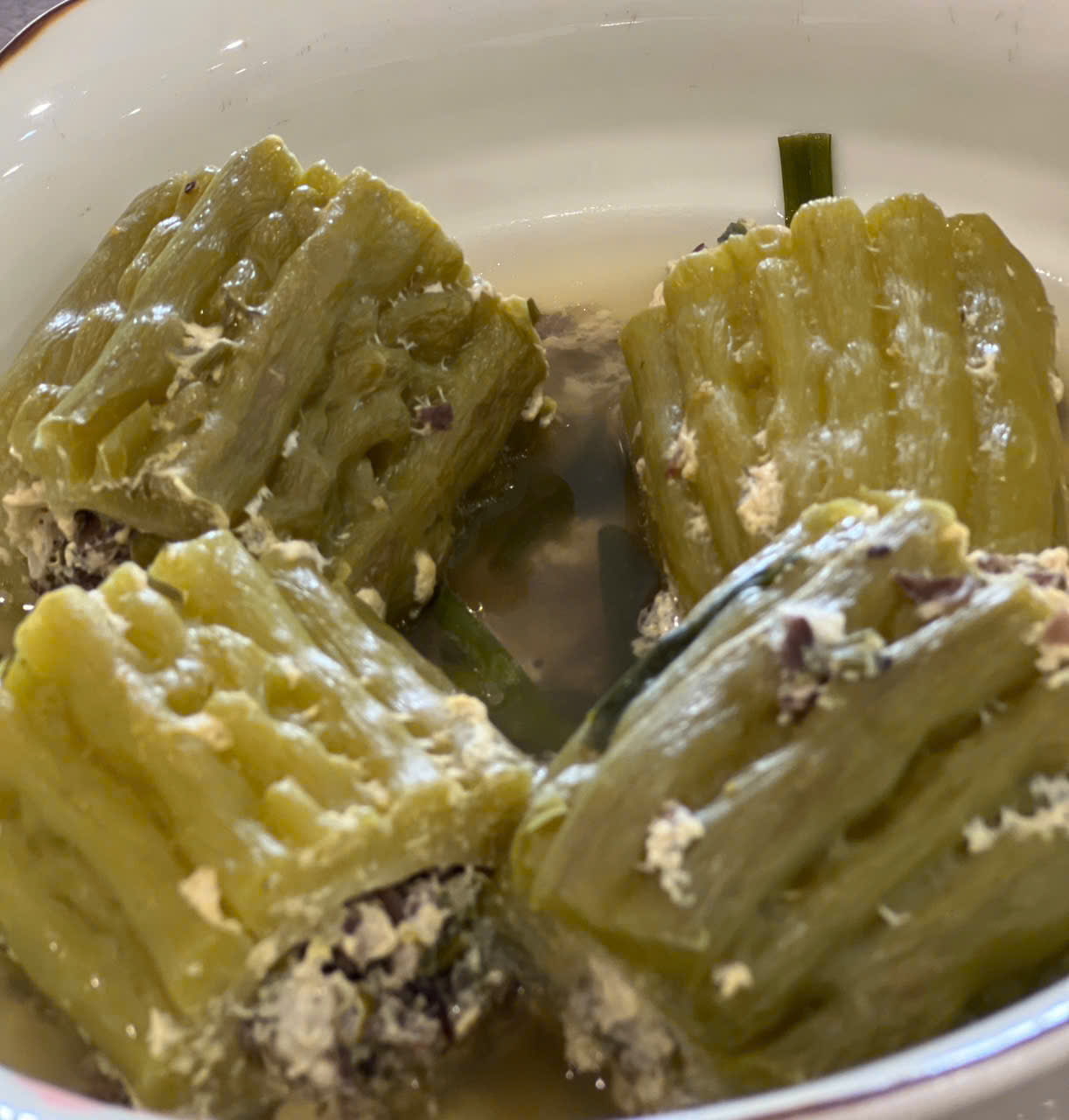 Bitter melon soup with minced meat has the effect of stabilizing blood sugar. Photo: Quang Minh.