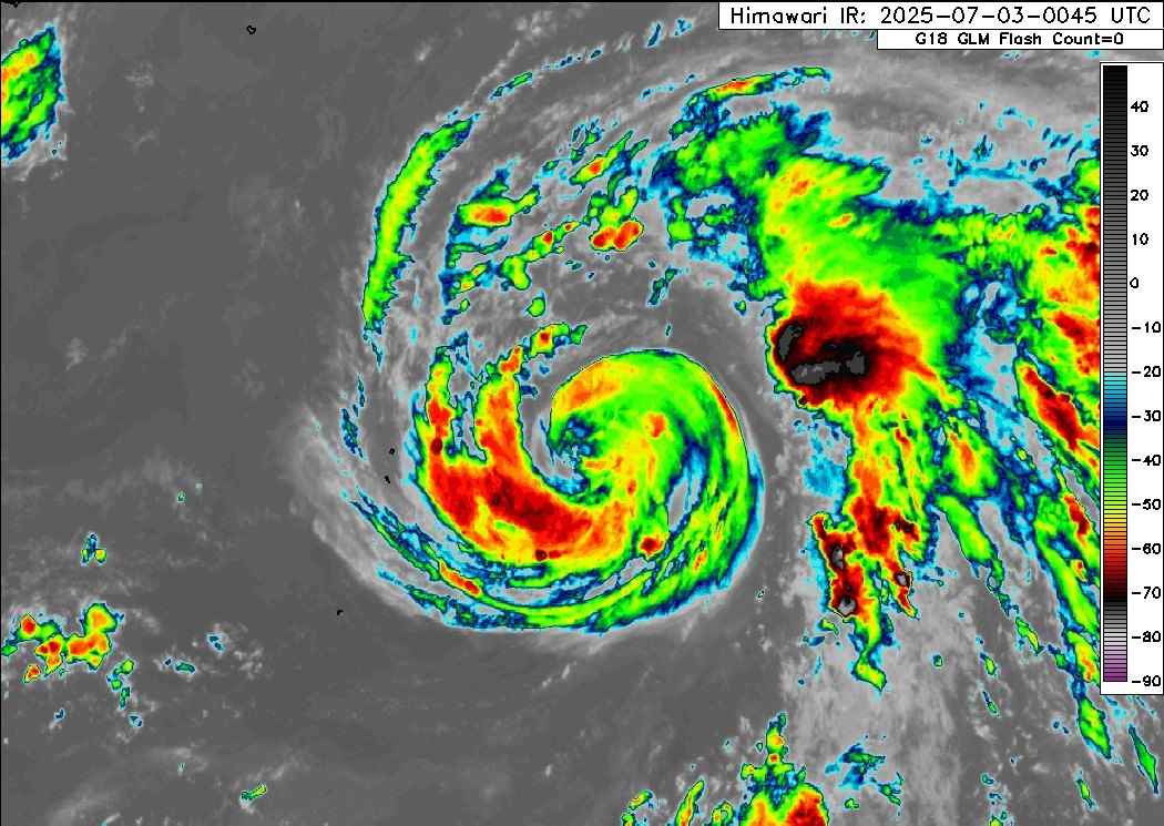 Es probable que las tormentas de MUN logren tormentas fuertes en las proximas 48 horas. Foto: jtwc/weatherners.org