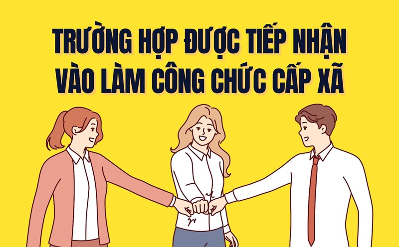 Cases accepted as commune-level civil servants from July 1, 2025 are based on Article 20 of the Law on Civil Servants 2025. Graphics: Tra My