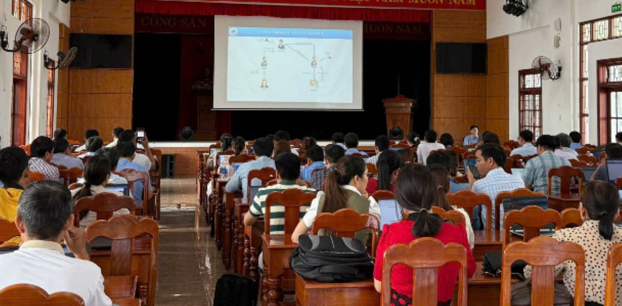 Training location at Tra My Commune People's Committee, Da Nang. Photo: Tra Ban