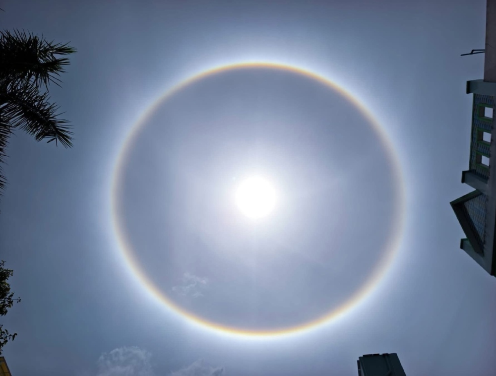 Image de l'eclipse solaire prise dans le quartier de Rach Gia (An Giang). Source : Thuy Hang