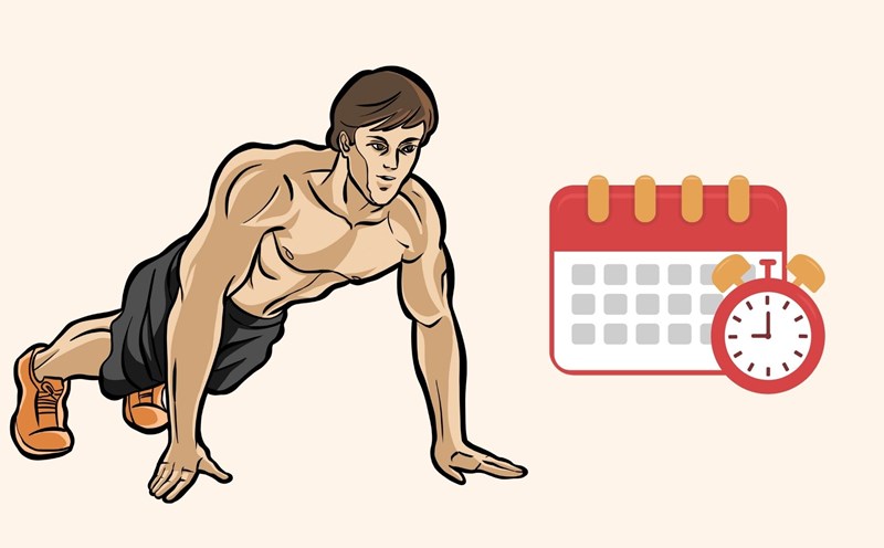 The ideal time of day to do push-ups to achieve the highest efficiency. Graphics: Dinh Dinh