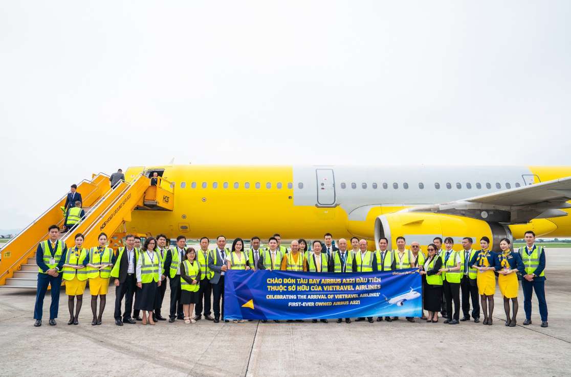 Vietrave Airlines don may bay Airbus A321 dau tien thuoc so huu cua hang. Anh: T&T Group