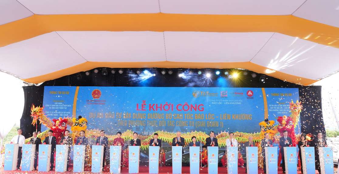 Cao toc Bao Loc – Lien Khuong (giai doan 1) khoi cong ngay 29/6 vua qua. Anh: T&T Group