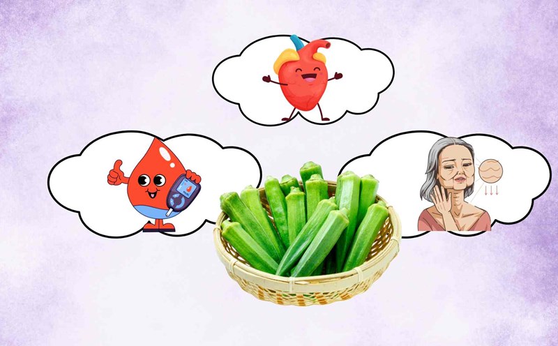 Okra is a food that effectively controls blood sugar, Graphic photo: Hoang Loc