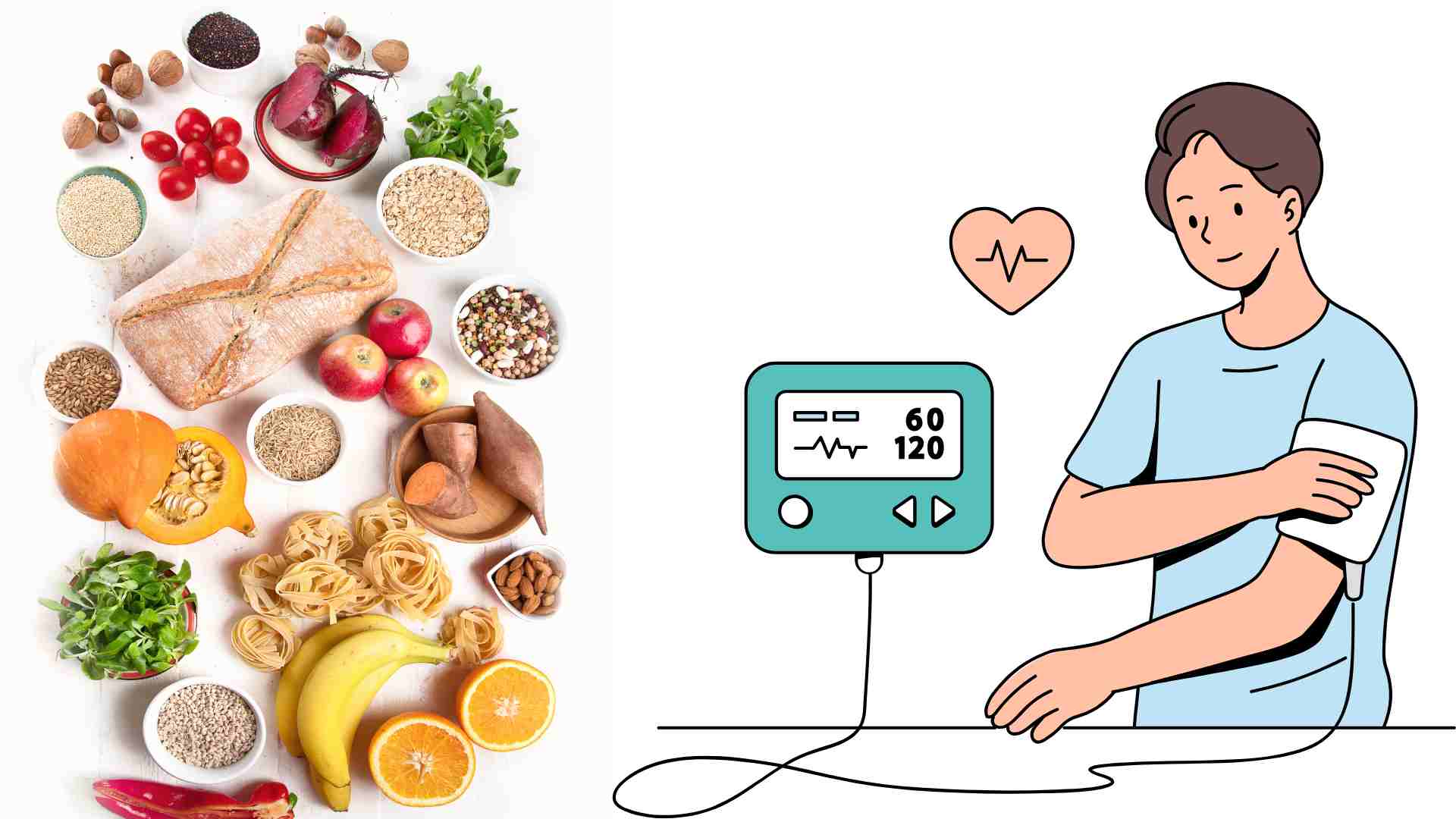 Foods containing carbohydrates are good for blood pressure. Graphics: Ha May