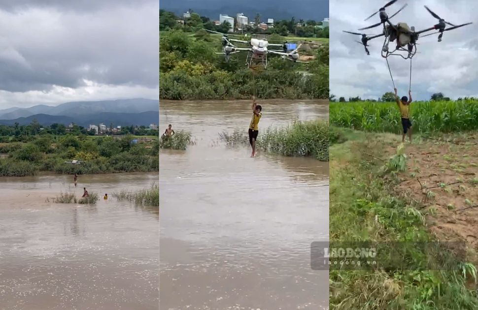 2 enfants a Gia Lai echappent au danger grace a la rapidite du fermier. Photo : Tran Van Nghia