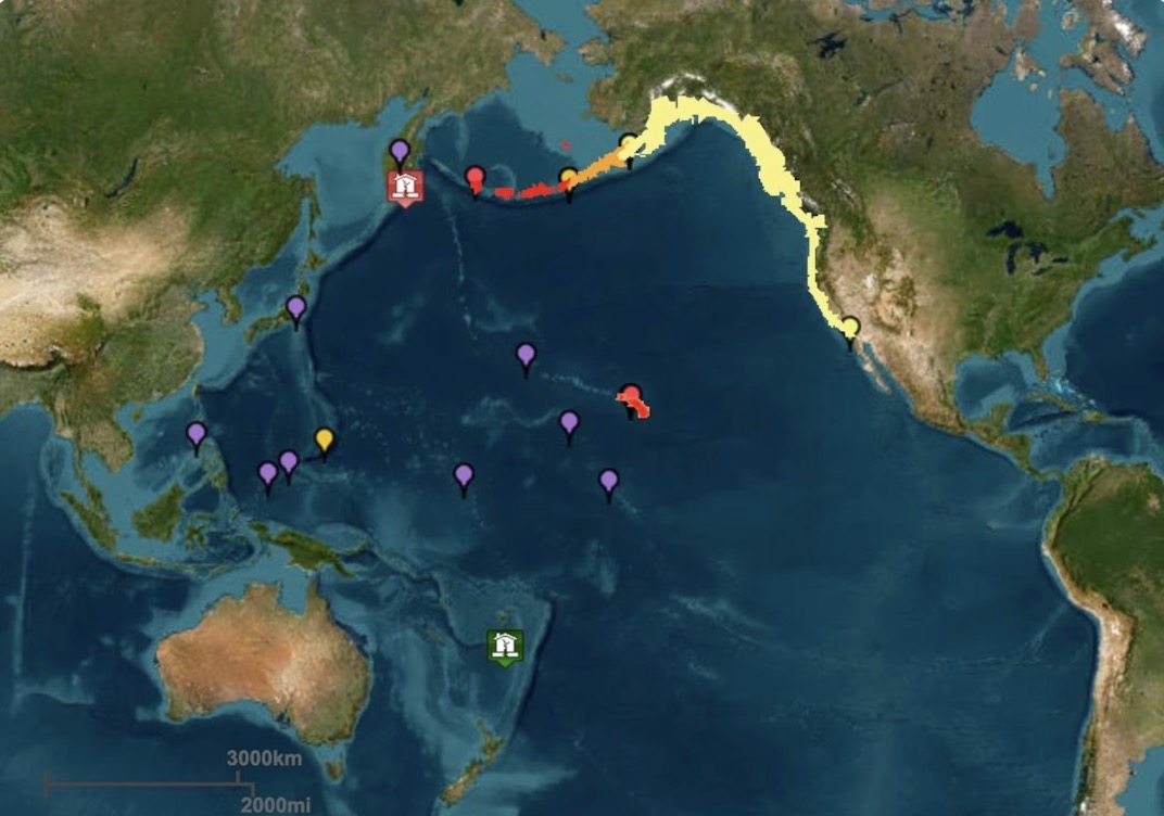 The strong earthquake of 8.7 on the Russian coast activated a Tsunami warning in many areas along the Pacific Ocean. Photo: NOAA