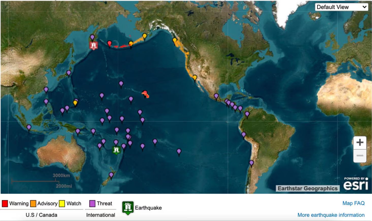 The 8.7 term richter earthquake in Kamchatka caused sunny weather, warning of sunny weather in a number of countries. Photo: NOAA