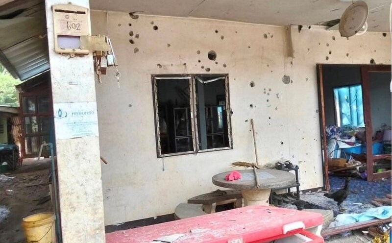 A damaged house in Ubon Ratchathani province, Thailand, during the conflict with Cambodia. Photo: Xinhua