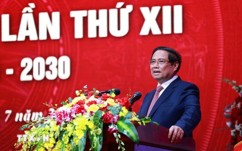 Thu tuong Chinh phu Pham Minh Chinh yeu cau thong tin cua VTV phai kip thoi, nhanh chong, chinh xac. Anh: TTXVN
