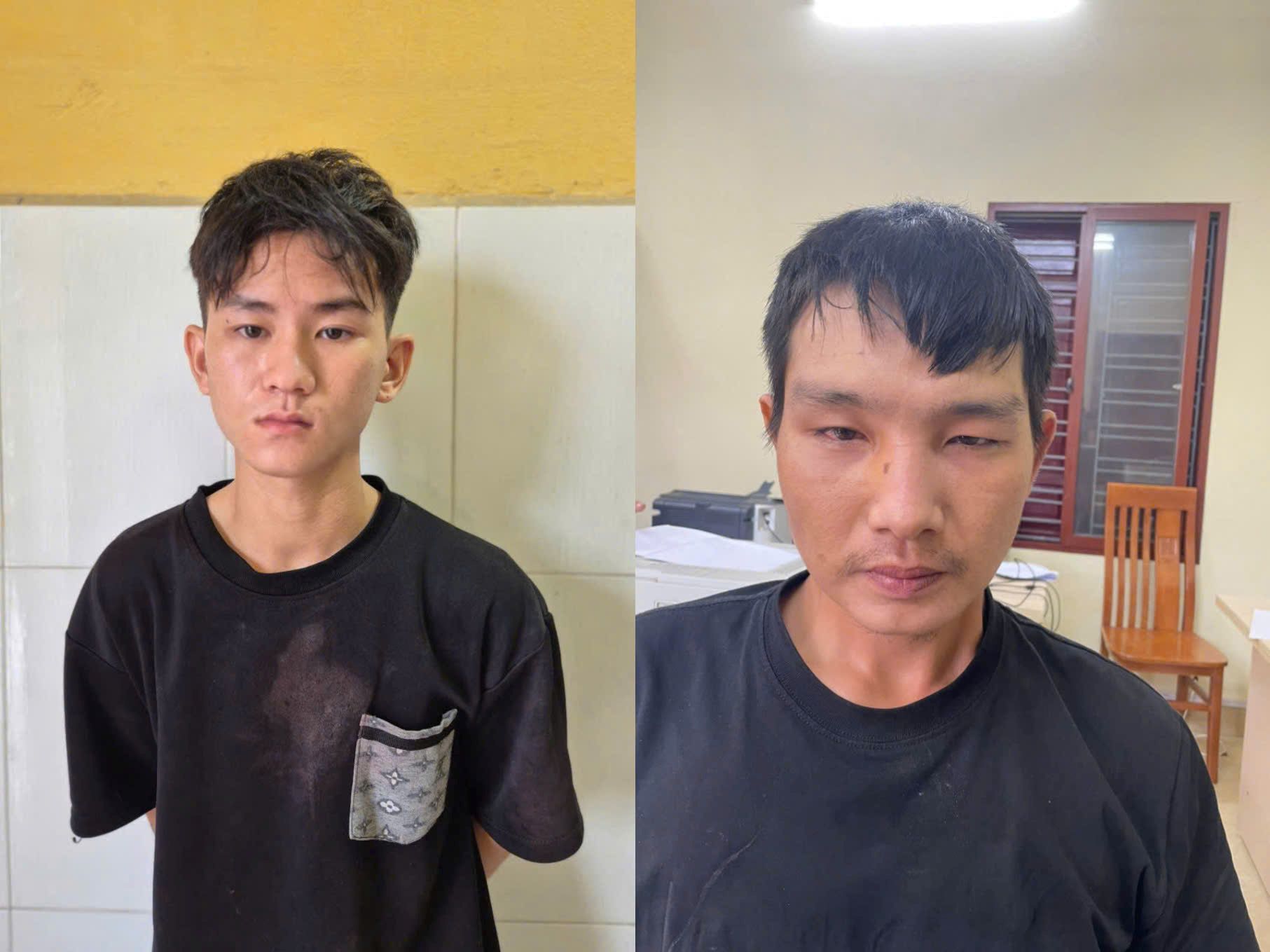 Đối tượng Nguyễn Văn Tú và Triệu Quốc Khánh tại cơ quan công an. Ảnh: Công an TP Hải Phòng