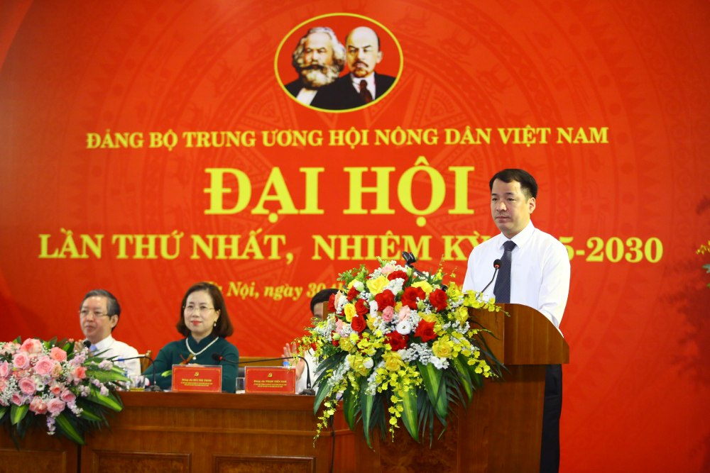 Mr. Ngo Van Cuong - Deputy Secretary of the Party Committee of the Fatherland Front, Central organizations directed at the 1st Central Party Congress of the Vietnam Farmers' Union. Photo: Quynh Chi