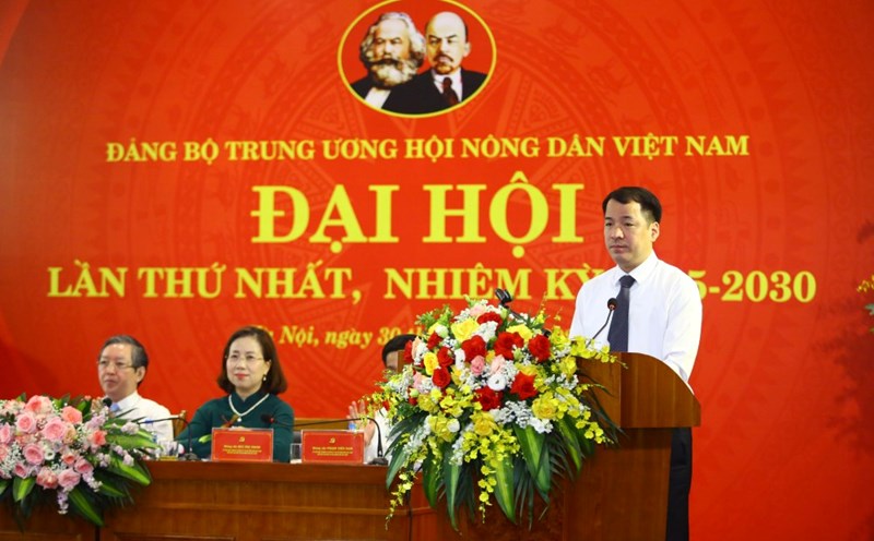 Mr. Ngo Van Cuong - Deputy Secretary of the Party Committee of the Fatherland Front, Central organizations directed at the 1st Central Party Congress of the Vietnam Farmers' Union. Photo: Quynh Chi