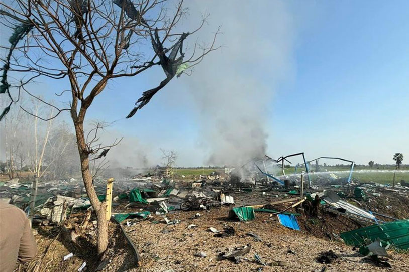 수판 부리(태국)의 2024년 1월 폭죽 공장 폭발 현장. 사진: 신화통신