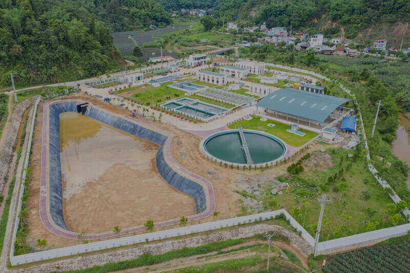 ソンラ市排水および排水処理システムプロジェクトの全景が間もなく完成。写真:Truong Son