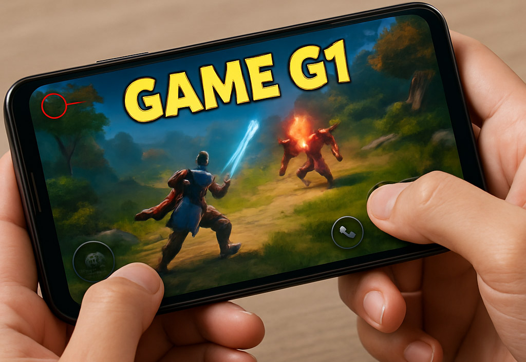Game G1 is a video game that interacts multiple players at the same time through the game server system. Photo created by AI