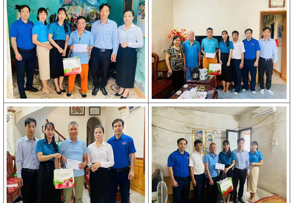 Dai dien Cong doan, Doan thanh nien va chuyen mon PPC tham hoi, tang qua cho NLD hoan canh kho khan, NLD bi tai nan lao dong. Anh: Nhiet dien Pha Lai