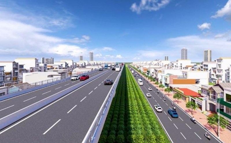 Perspective of the 4-lane elevated road on Nguyen Huu Tho Street. Photo: Ho Chi Minh City Department of Construction