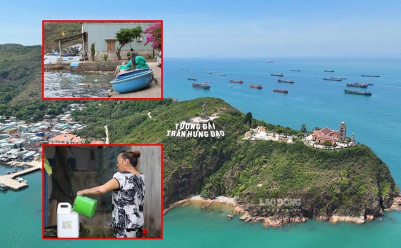 More than 450 households in Hai Minh fishing village (Quy Nhon ward, Gia Lai) still live in a lack of clean water, afraid that the strong waves will hit their homes. Photo: Hoai Phuong