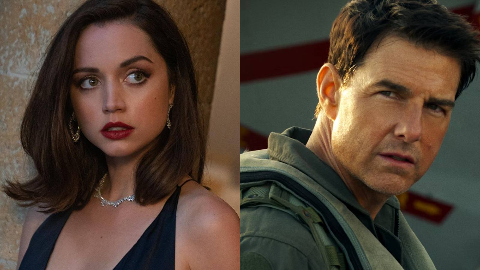 Ana de Armas and Tom Cruise. Photo: Movie No Time To Die/ Top Gun